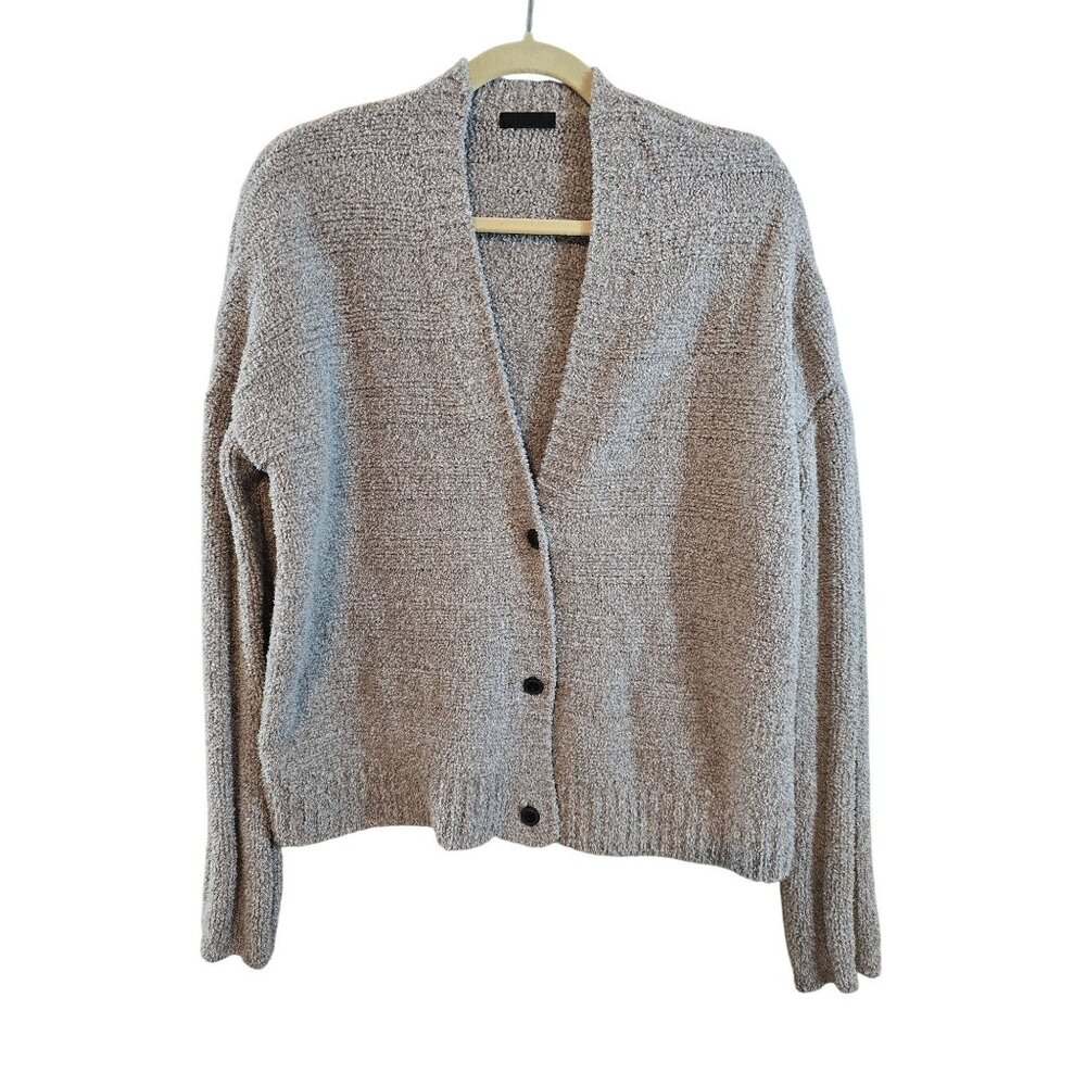 ATM Womens‎ Boucle Cardigan Sweater waist length Button-Down Soft Knit size M